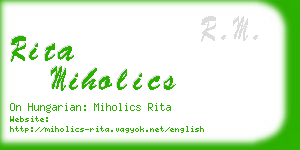 rita miholics business card